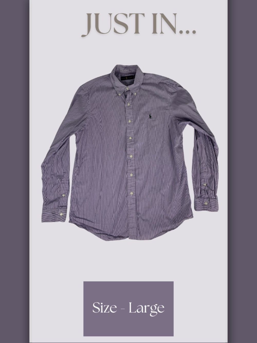 Ralph Lauren Classic Fit Striped Cotton Button-Down Shirt L Preppy Quiet Luxury
